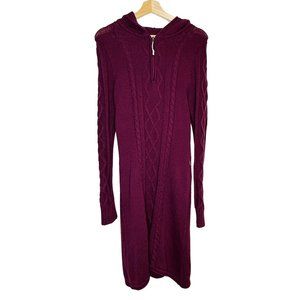 Athleta Women's Medium Purple Burgundy Long Cashmere Cotton Knit Dress